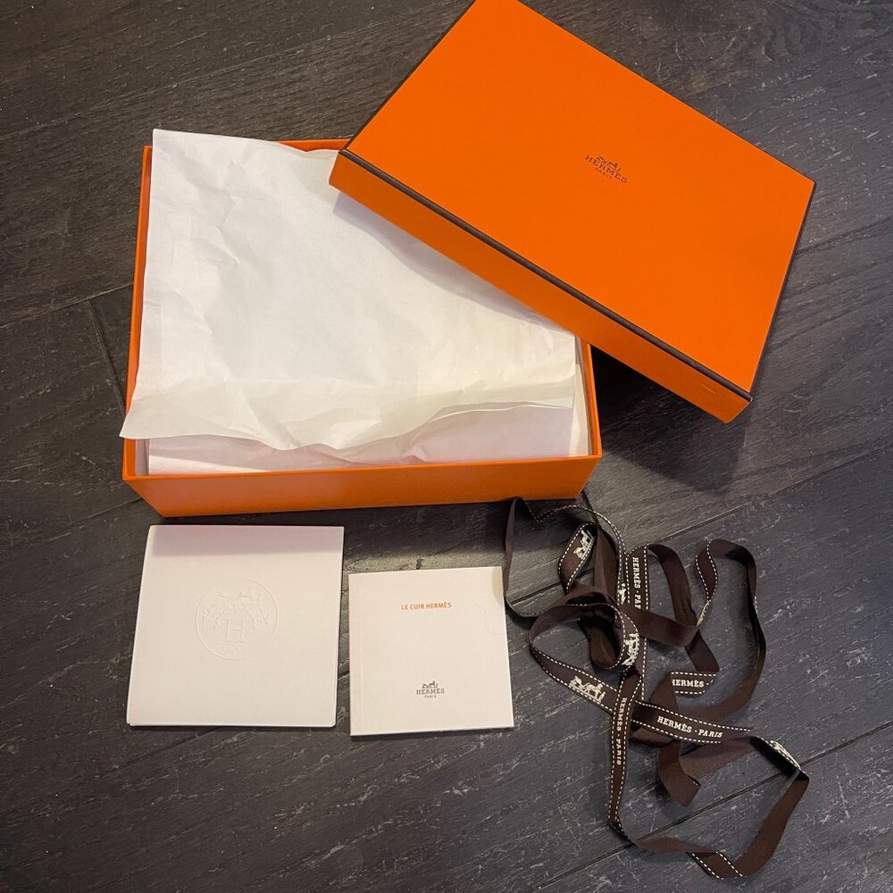 Hermes Evelyne 16 bag empty box with ribbon tissue care book storage decoration